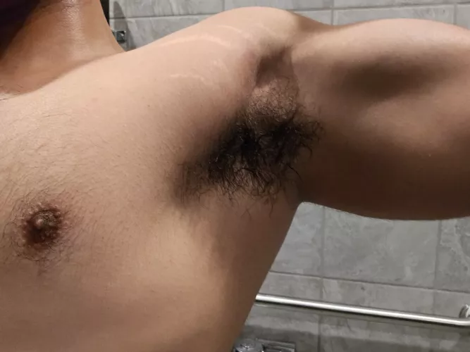 Sweaty pits after the workout.