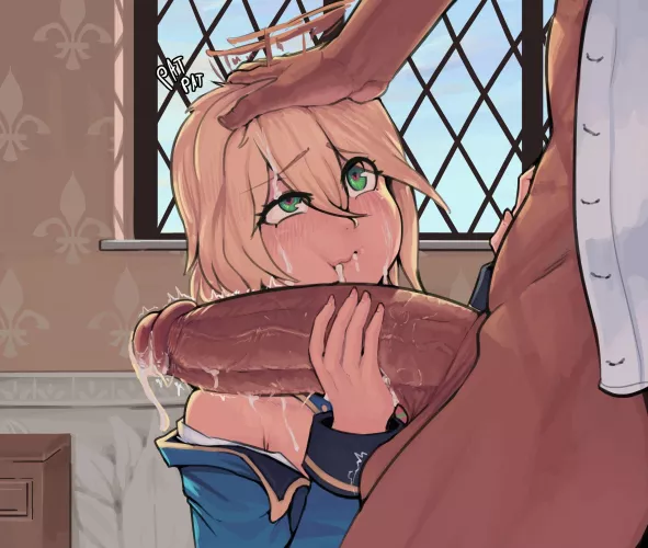 Trying to gulp it all down in one go