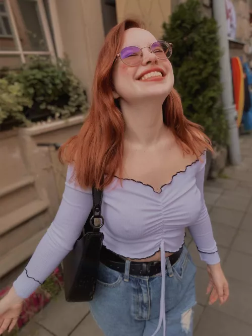 are you looking at my boobs or at my smile?