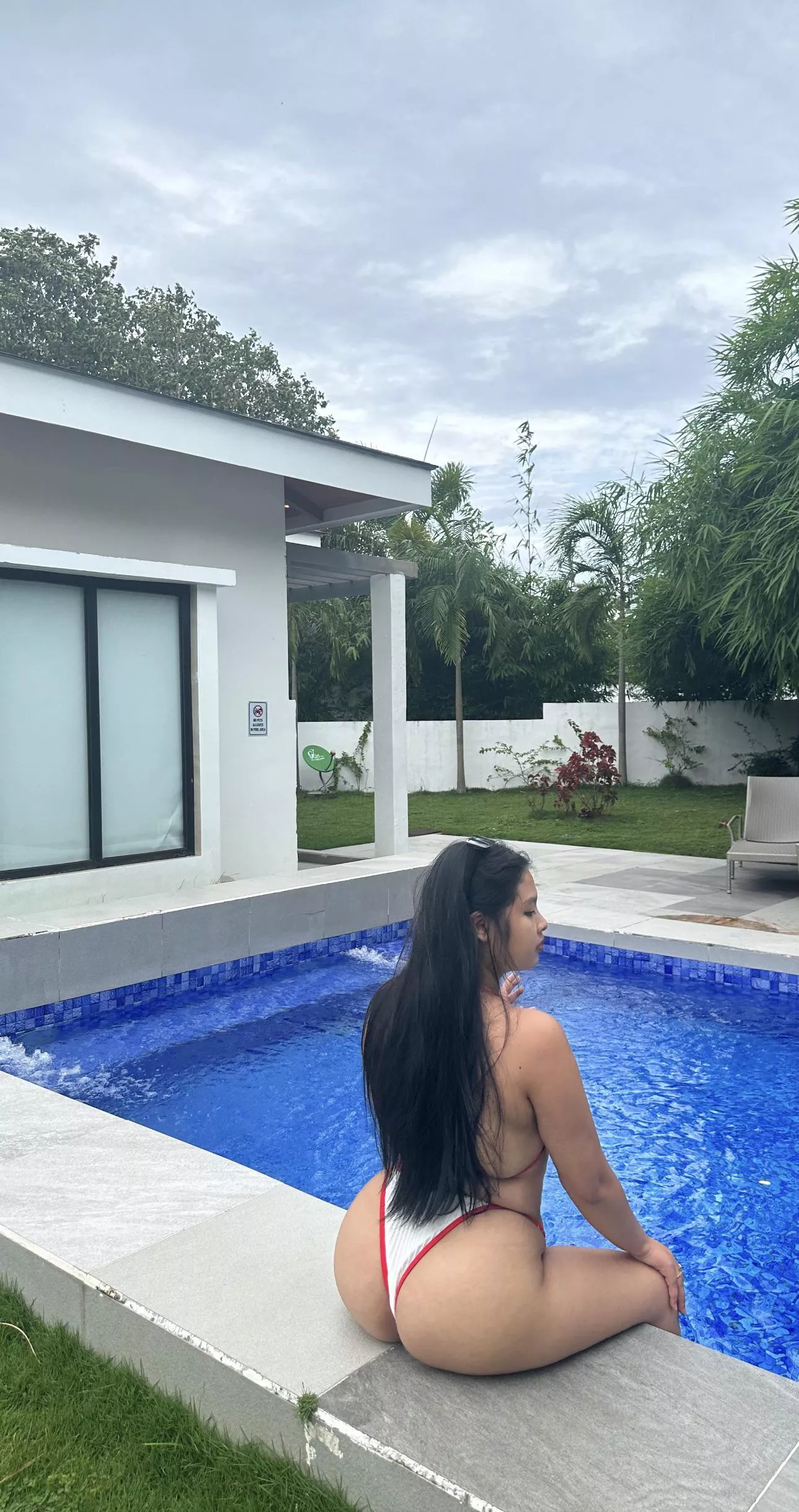 Loving my white and red bikini