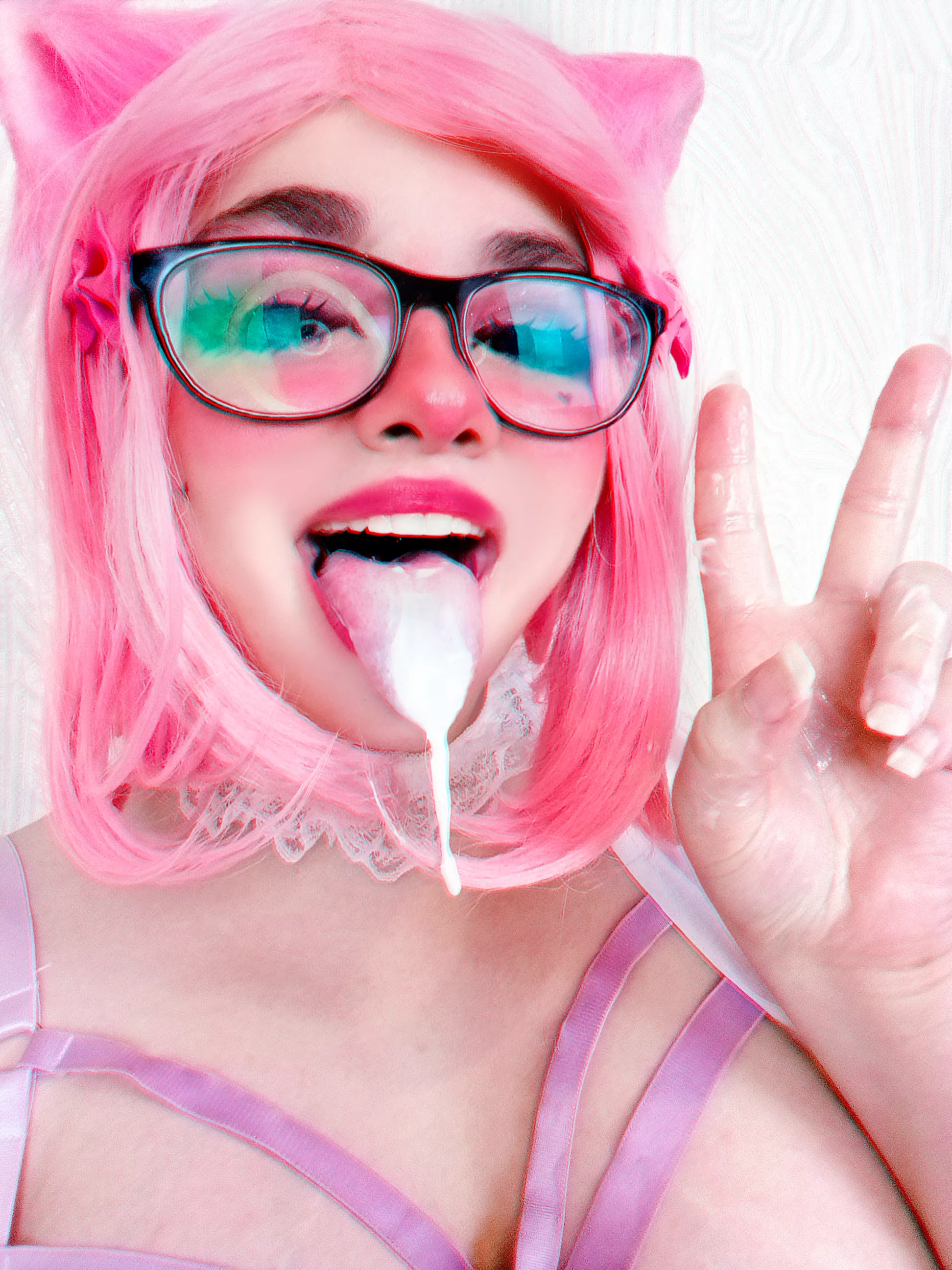 Meow meow ahegao with cream🍼💦 ~ what does that remind you of?🤭🎀F19🎀