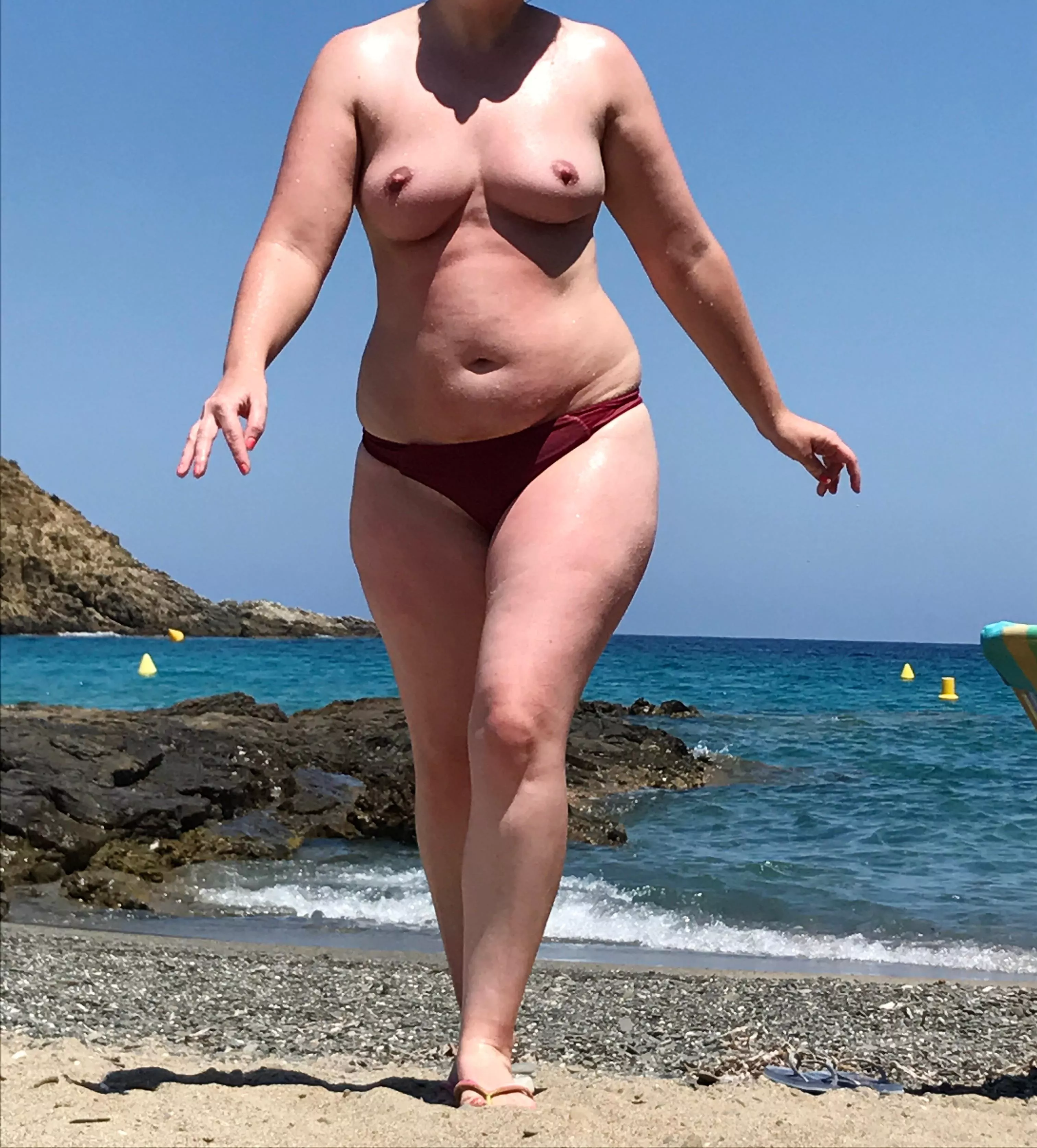 My wife at the beach