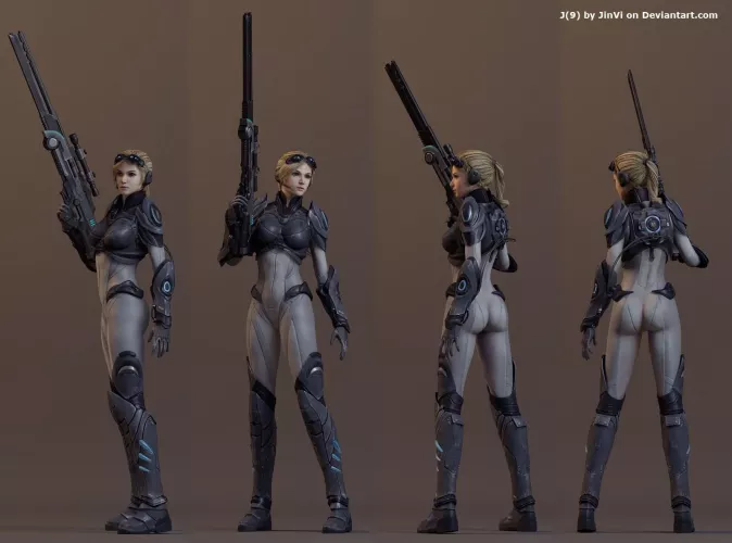 Starcraft female Ghost bodysuit CGI art (JinVi) [Starcraft]