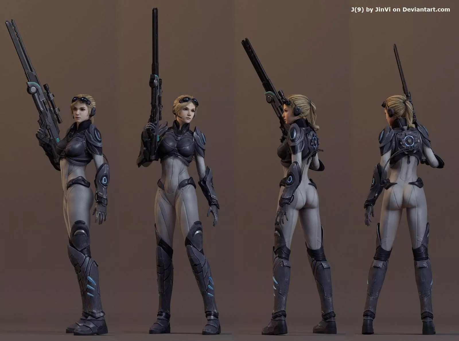 Starcraft female Ghost bodysuit CGI art (JinVi) [Starcraft]