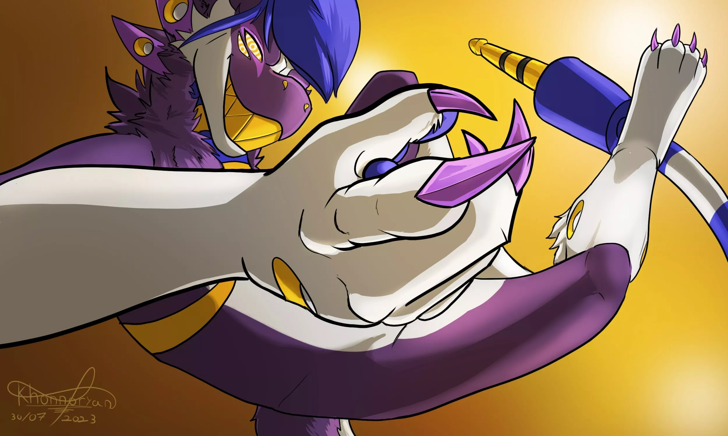 Another art of my Ampwave Fursona