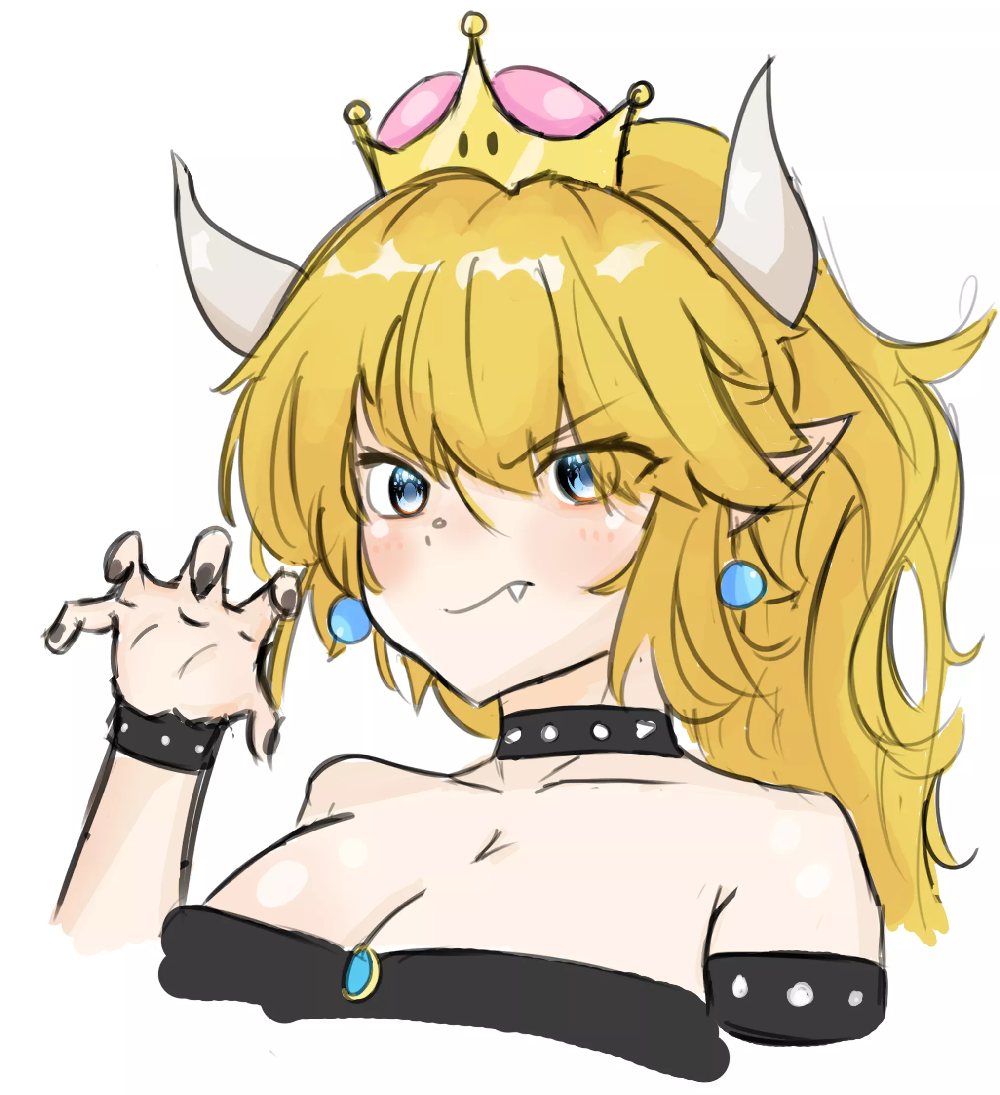 First time drawing something somewhat suggestive? (not really comfortable drawing the upper body like that but I wanted to at least try xd)