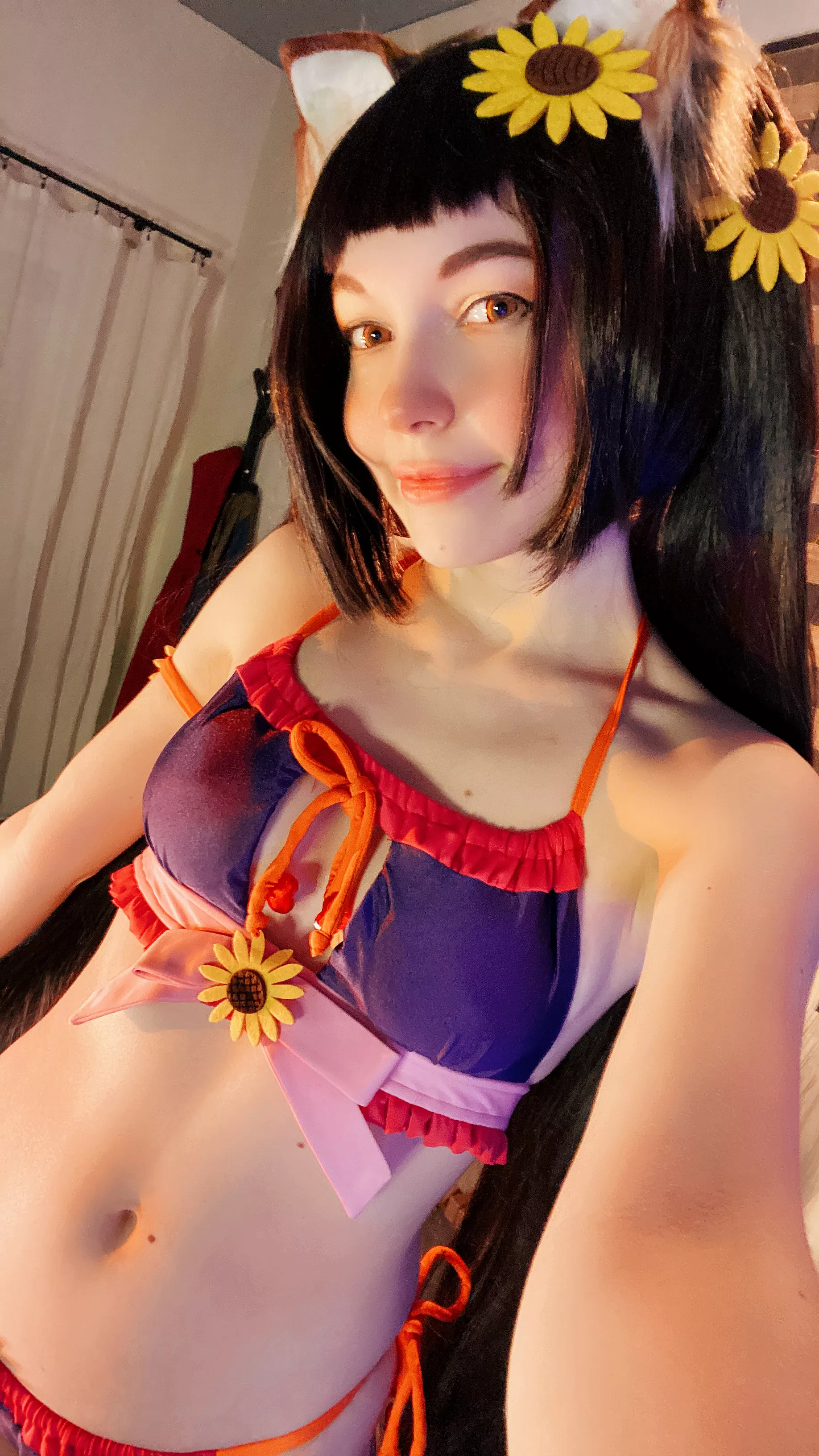 Swimsuit Chocola cosplay by Murrning_Glow