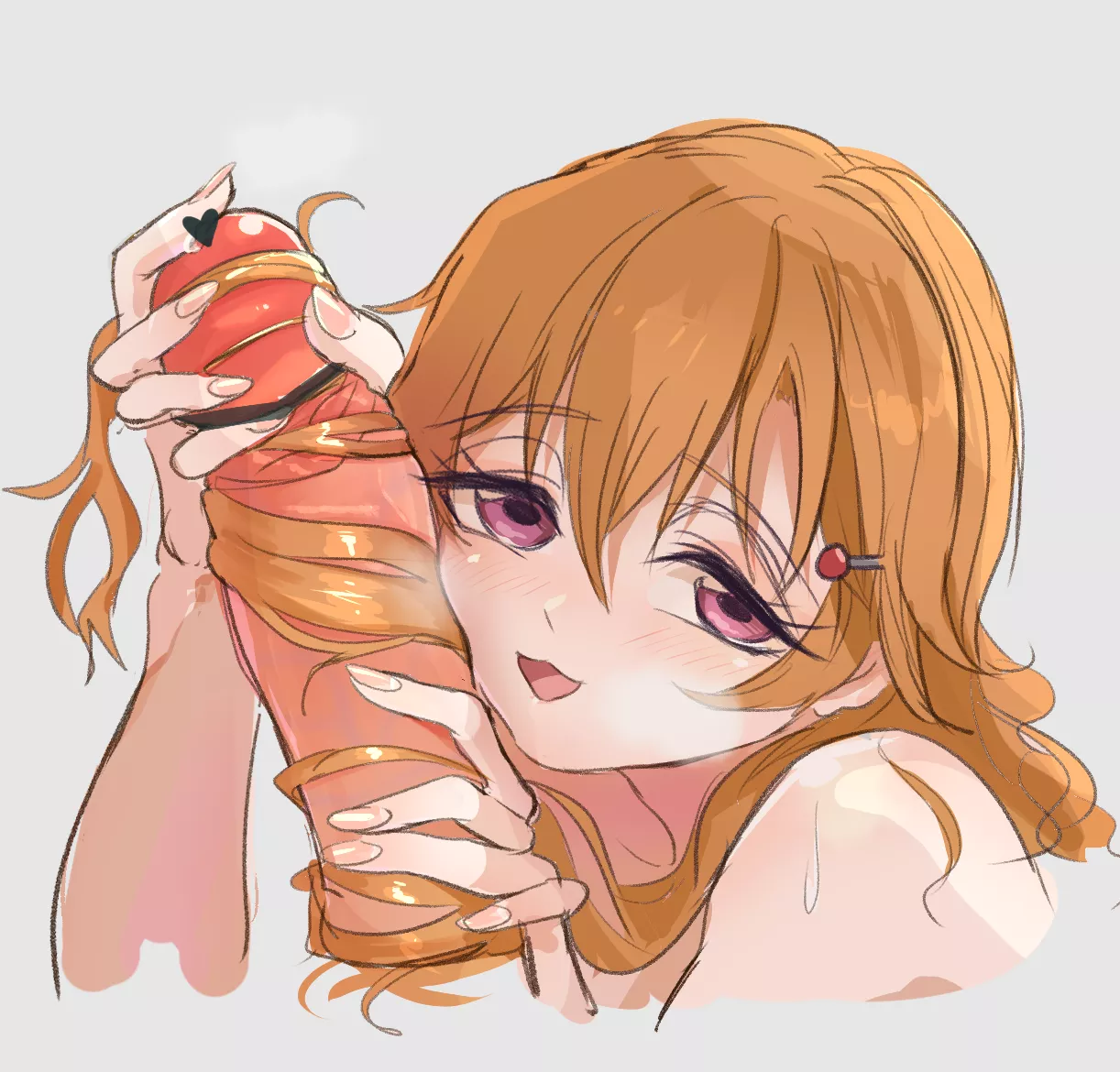 Wrapping her hair around it