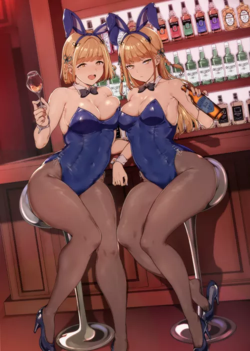 Bunnies drinking at the bar (alp) [Original]