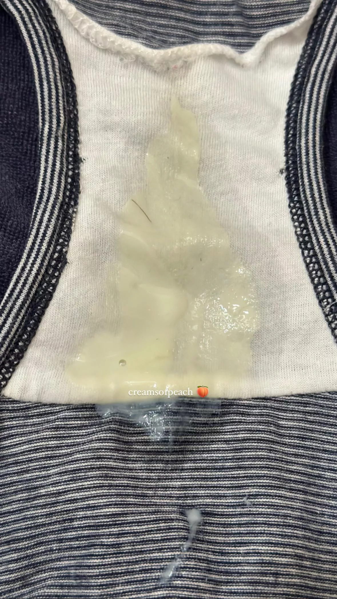 Freshly soaked through my panties. This cream is so fresh I even trapped a bubble. Can you find it?
