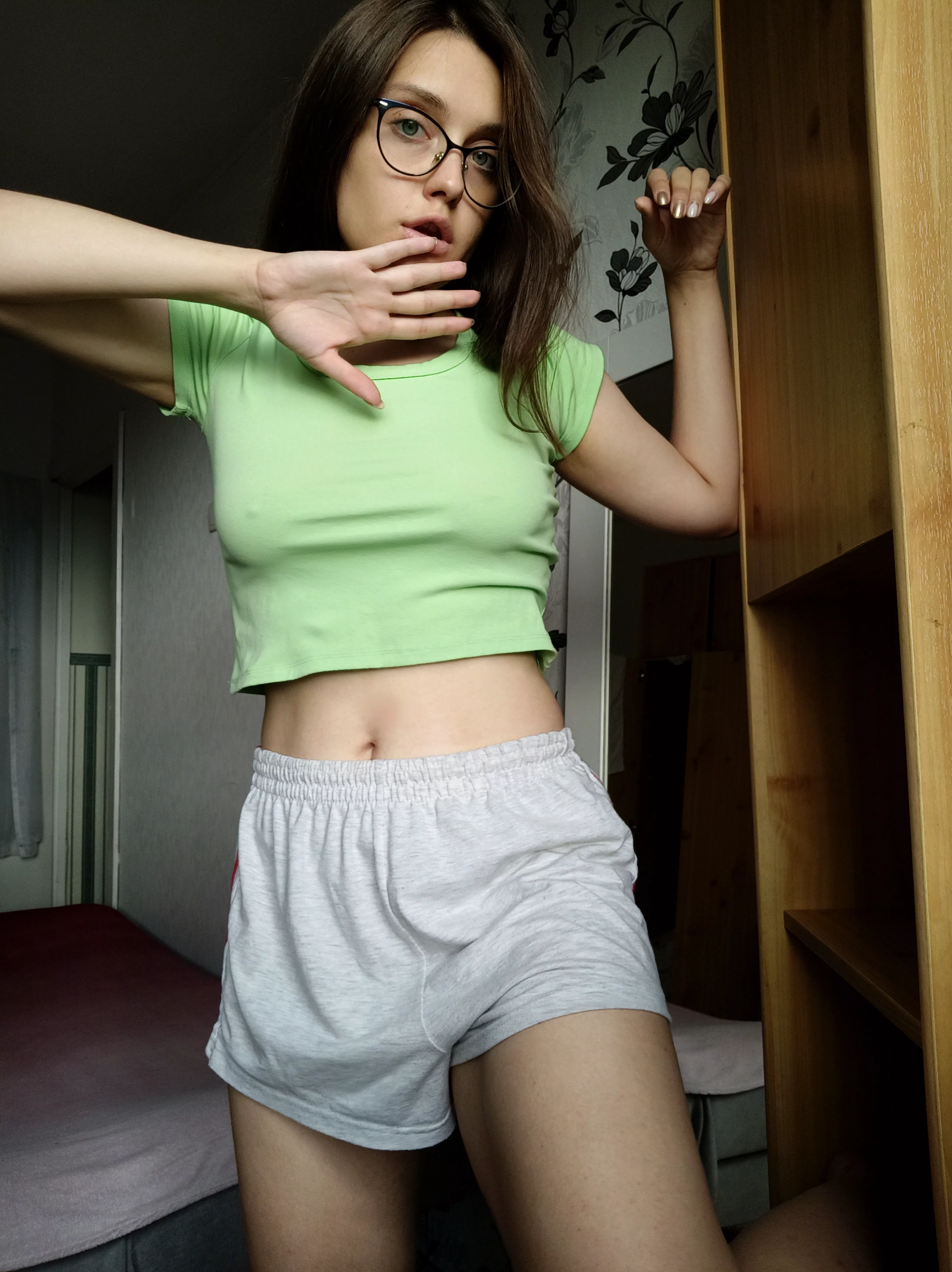 It's so nice to walk around the house without a bra and panties 👙