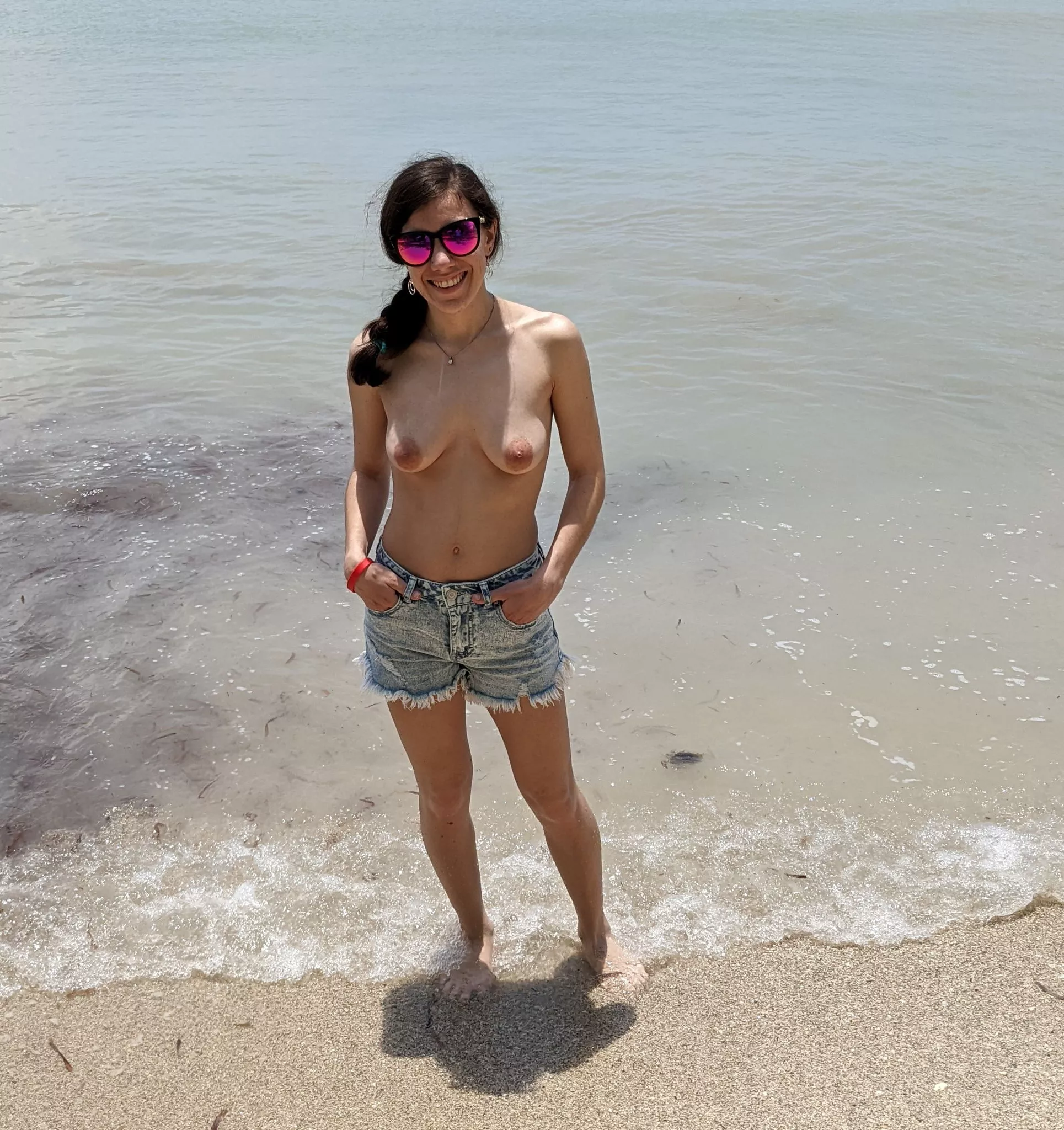 Jean shorts and my favorite bikini top