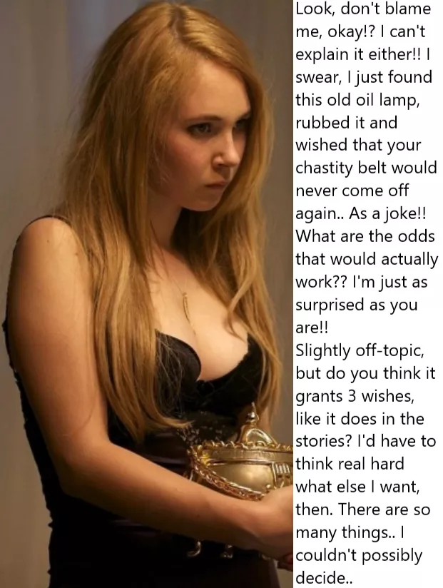Chastity Fantasy: Caption 273. A little good natured fantasy is in order, in this sub.