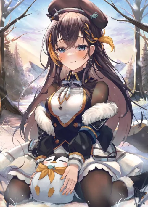 Cute penguin waifu