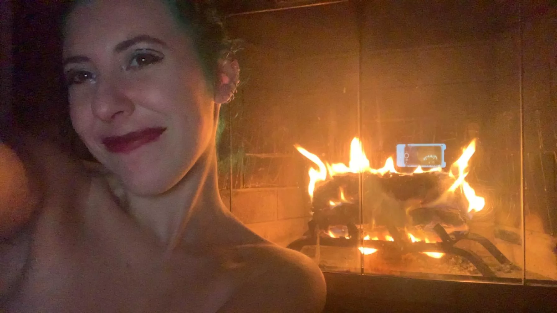 Fireside smile