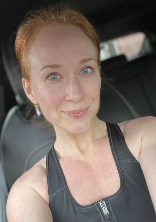 Flushed from Zumba - masking my freckles 😊