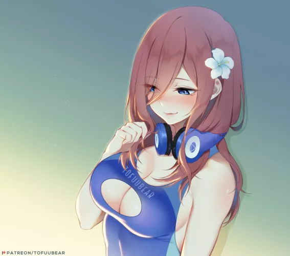 Miku Teasing Her Chest (Quintessential Quintuplets)