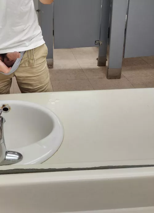 whipped my cock out in a retail store bathroom ;)