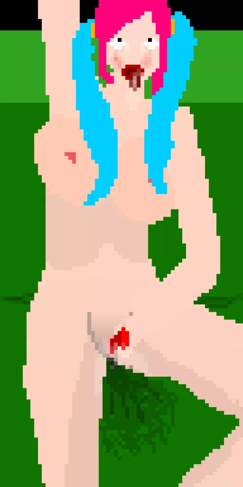 As requested girl with pink and blue hair