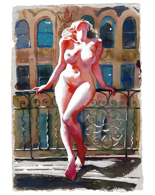 Balcony, watercolor