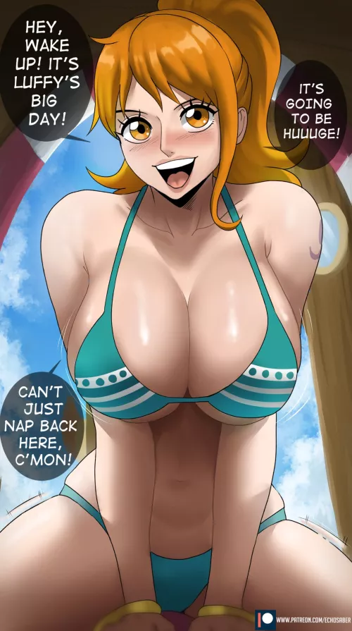 Nami is all geared up (EchoSaber)