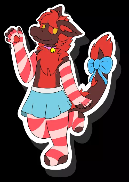 A friend OC in feminine clothing. Cause he dared me to