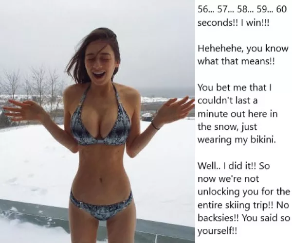 Chastity Fantasy: Caption 283. When are guys gonna learn to stop making these kinds of bets?