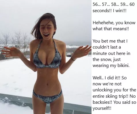 Chastity Fantasy: Caption 283. When are guys gonna learn to stop making these kinds of bets?