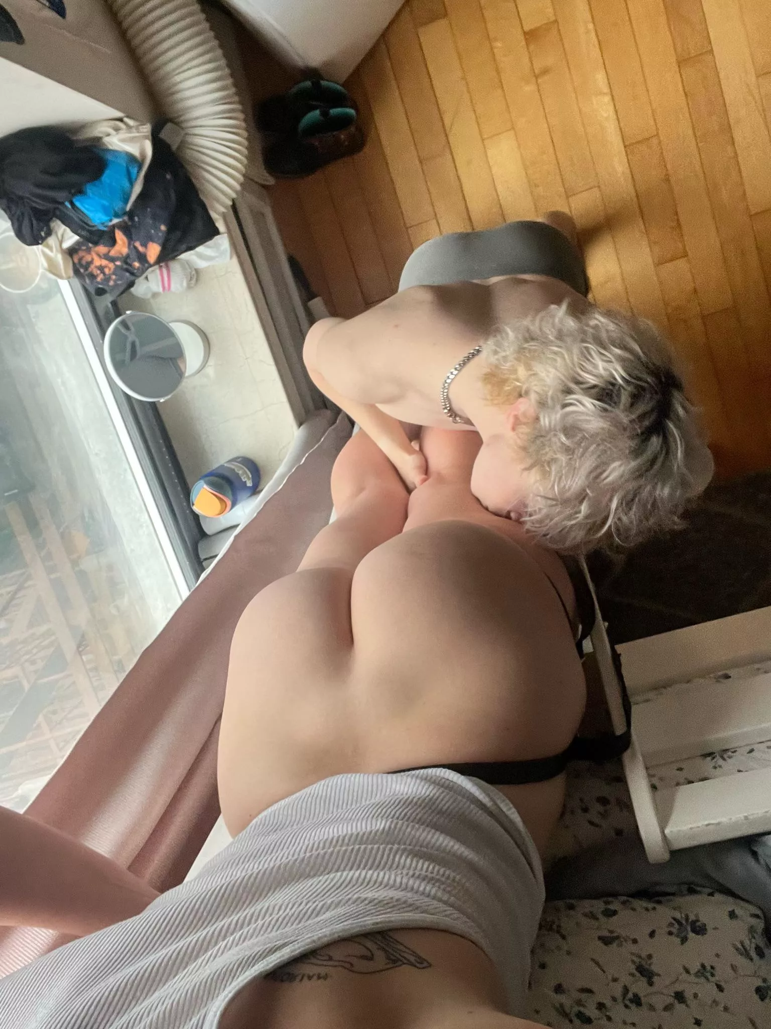 He knows he’s about to get strapped so he has to be a good boi 💫🩵☁️