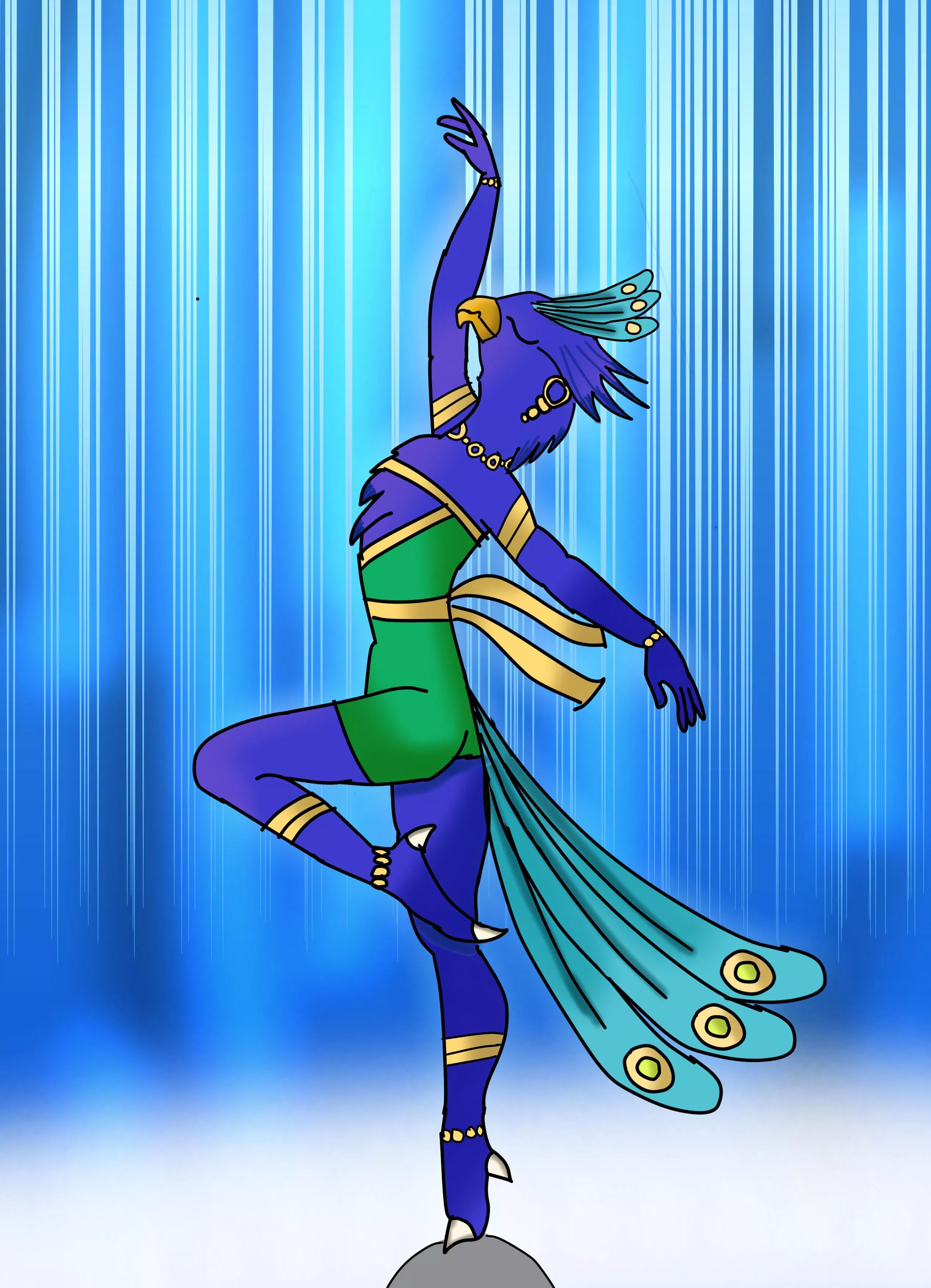 Made a bird! She likes dancing, any name ideas?(art by me)