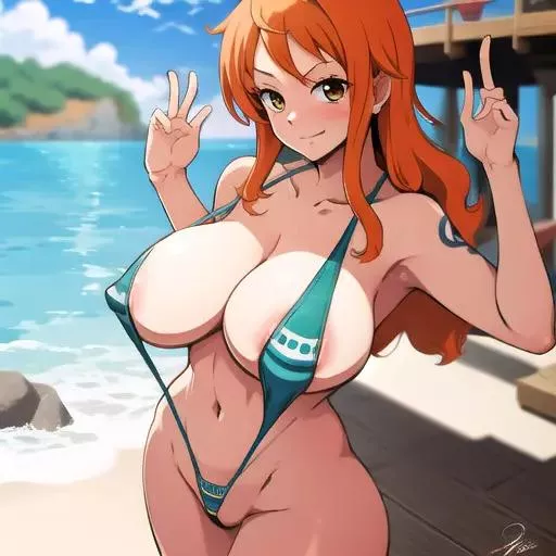 Nami in sling bikini