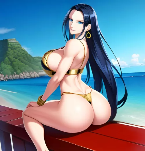 Sitting on a Wall in Her Sexy Thong