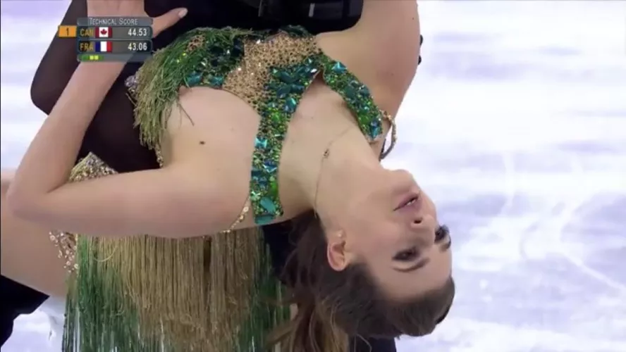FRENCH ICE DANCER SUFFERS WARDROBE MALFUNCTION!