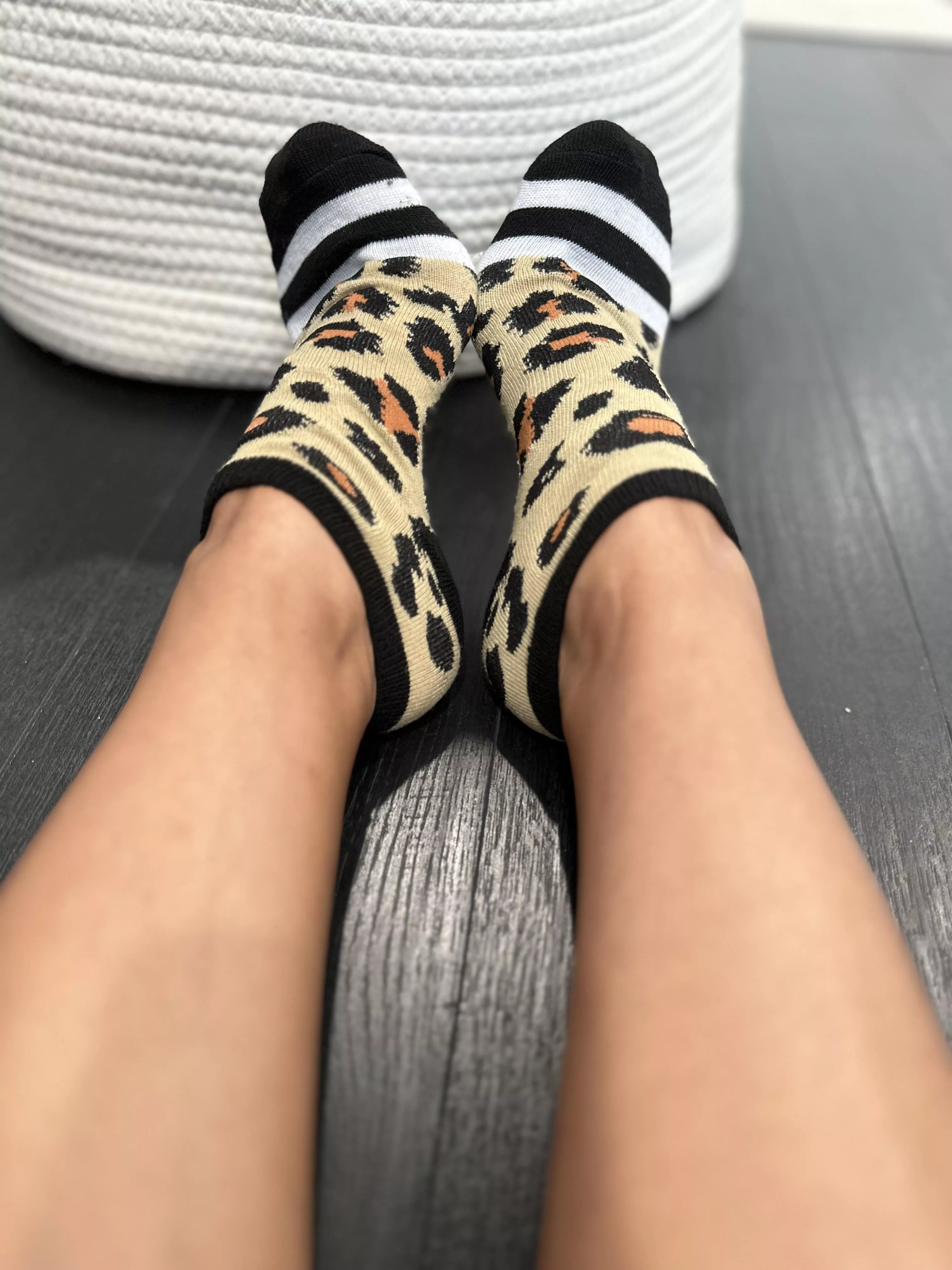 (Selling- US based) Sweaty leopard print socks 😜tracking info and proof of wear. Free shipping!