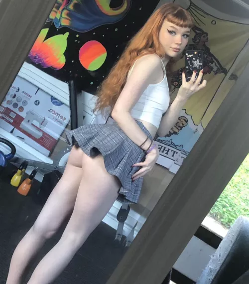 showing off in my mini skirt