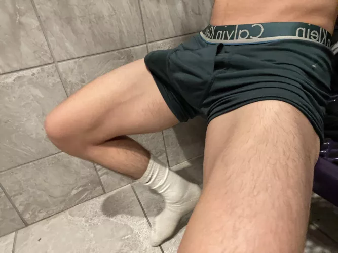 your gym bro showing off his sweaty bulge