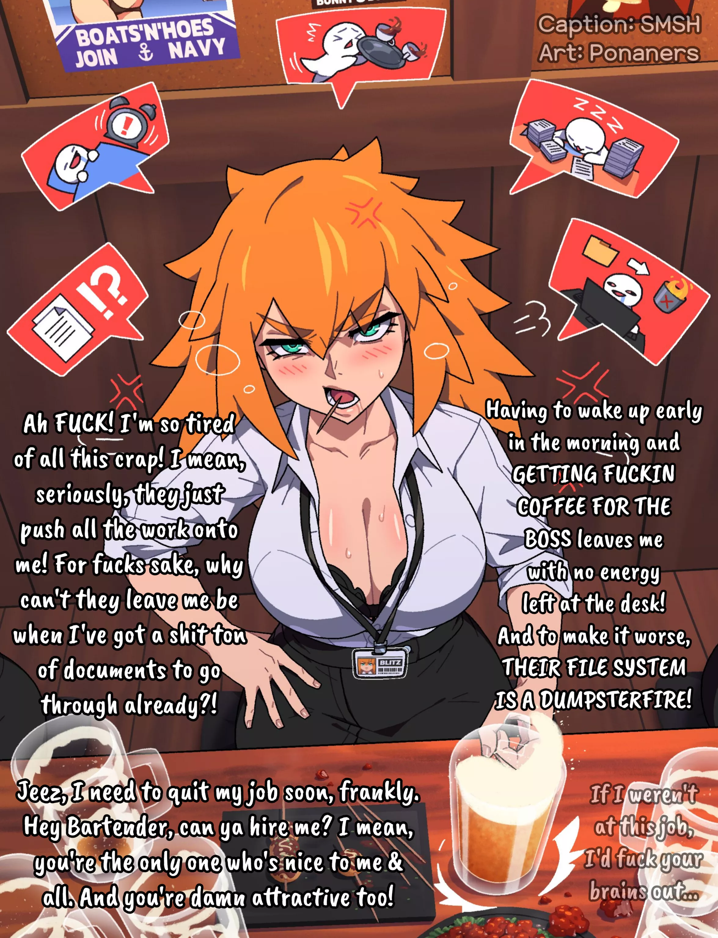 Ah fuck it [Gyaru] [Office Lady] [Bar] [Drinking Beer] [Drunken Rant] [Unexpected Confession] [155/365]