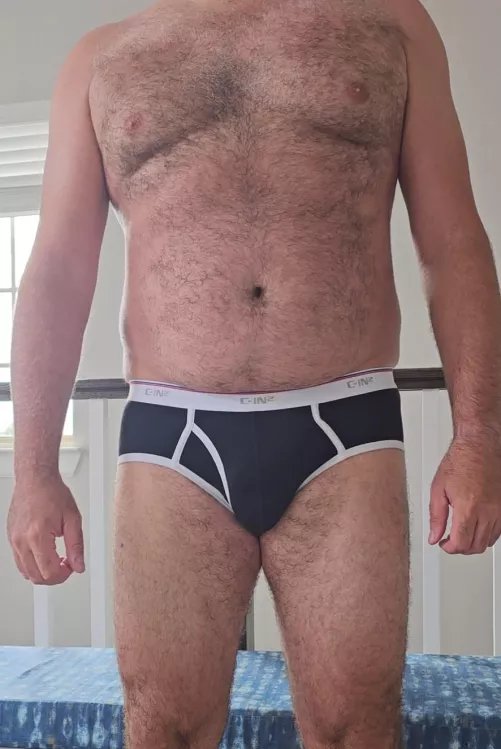 Bear in black briefs