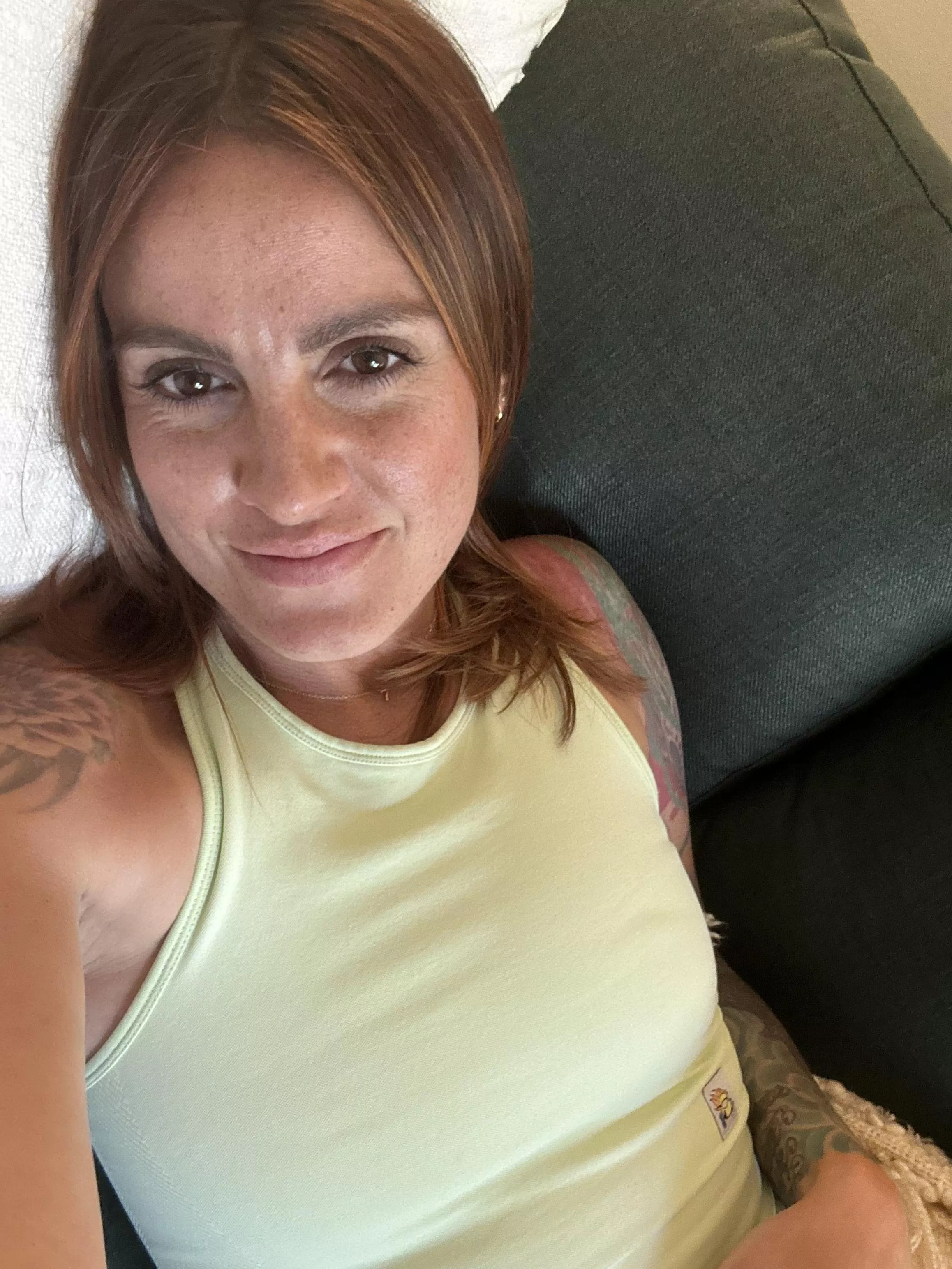 just laying in bed on this day and just taking a selfie.