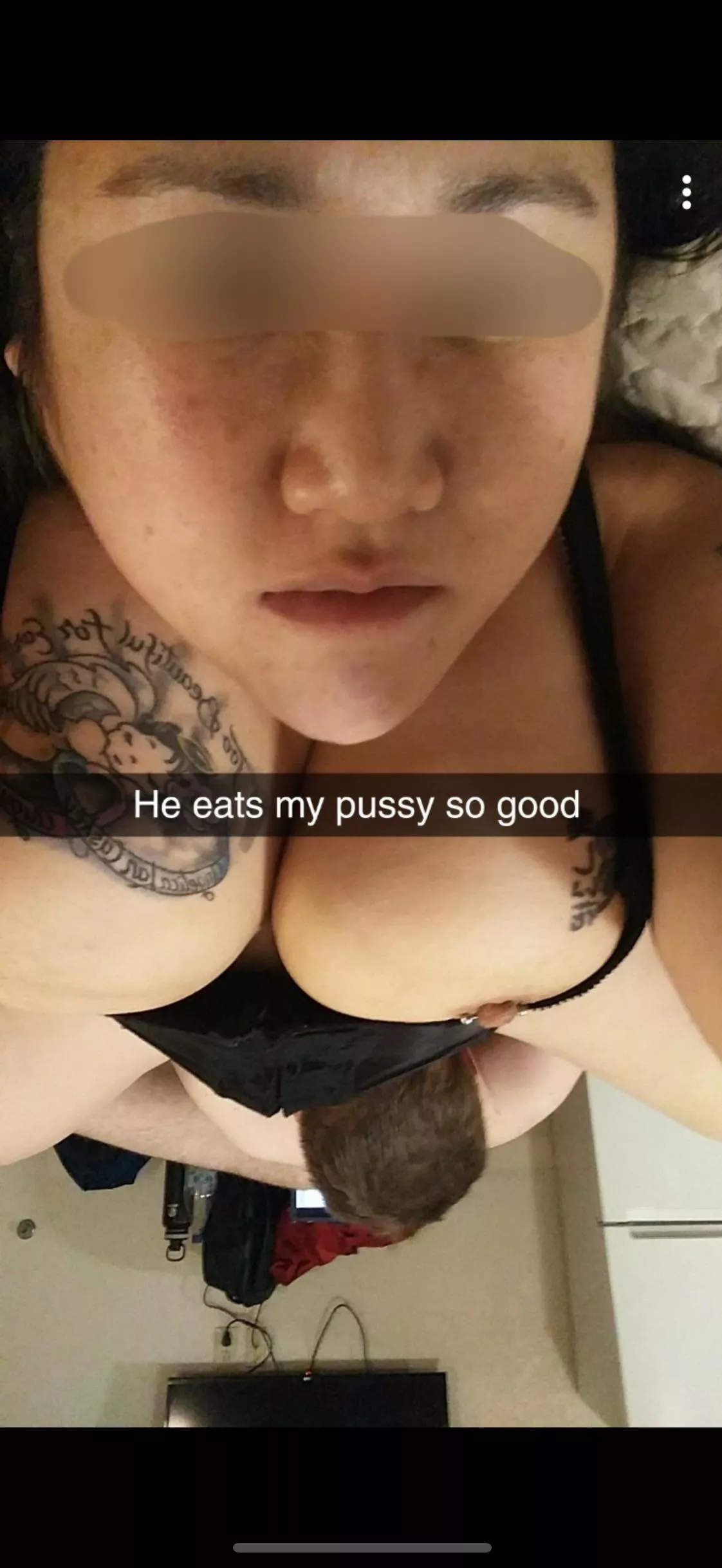 She enjoyed my man thoroughly. He put that tongue to work