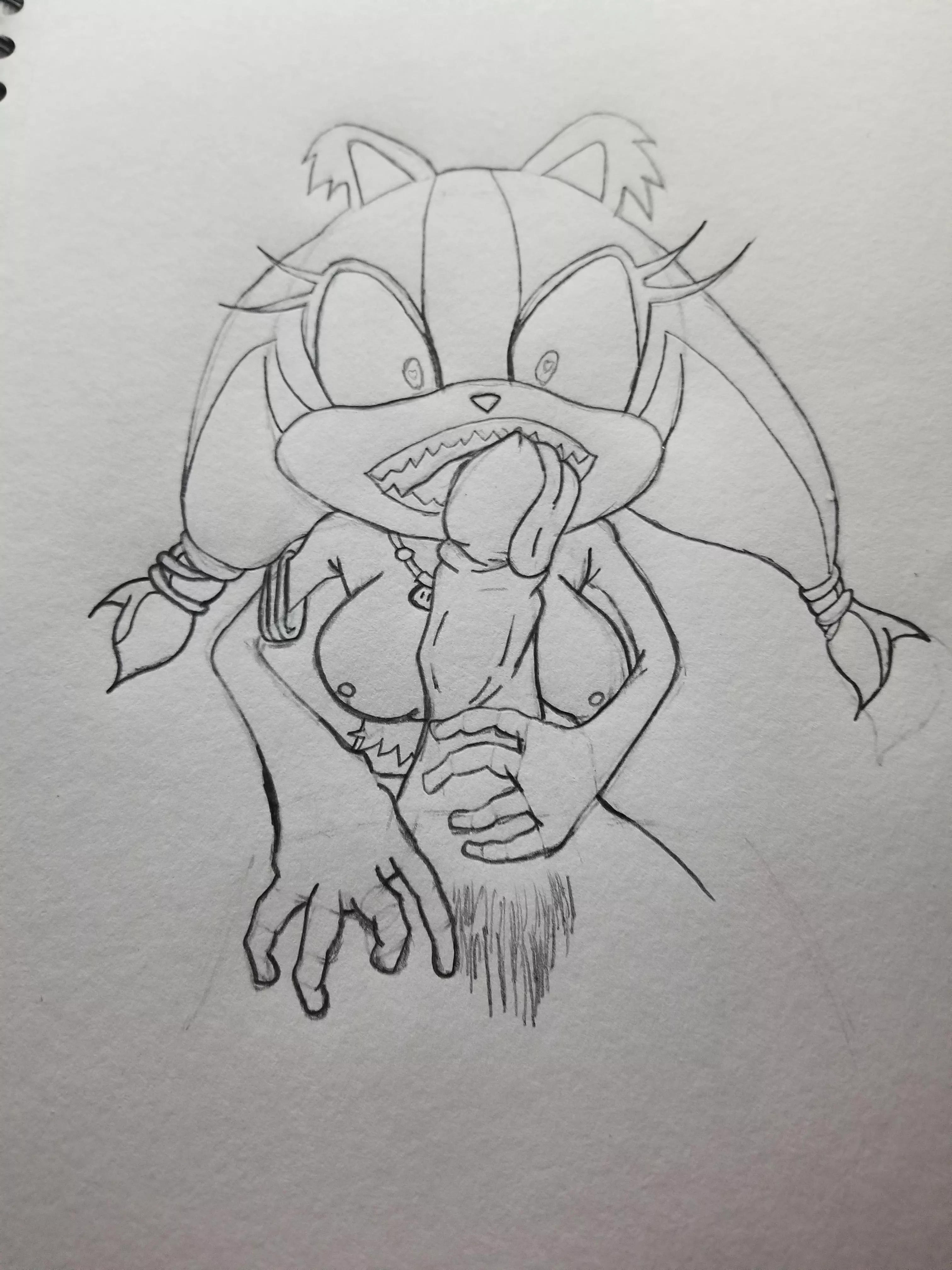 Sticks looks like she'd would give some mean head. (I'll probably color later) (also sorry for monster hands, I'm bad)