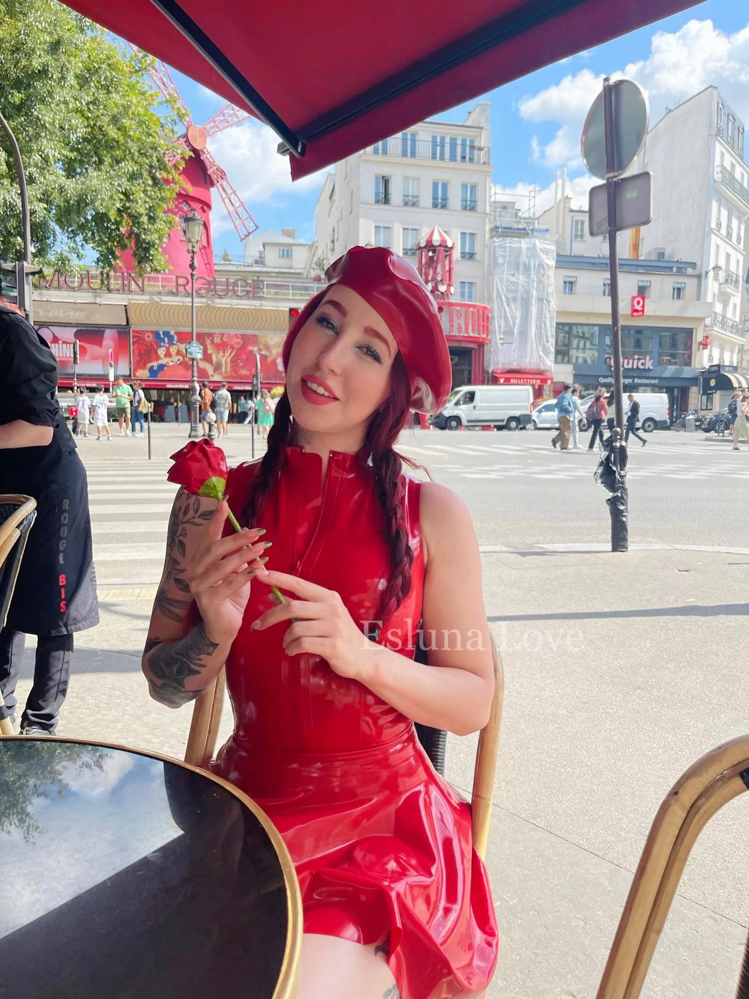 Walking around in Paris in latex