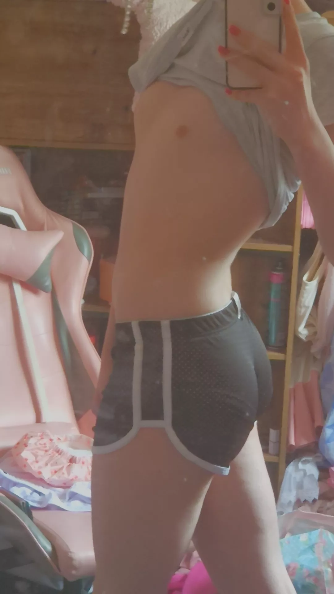 Whatcha think of my new shorts he heh 😋