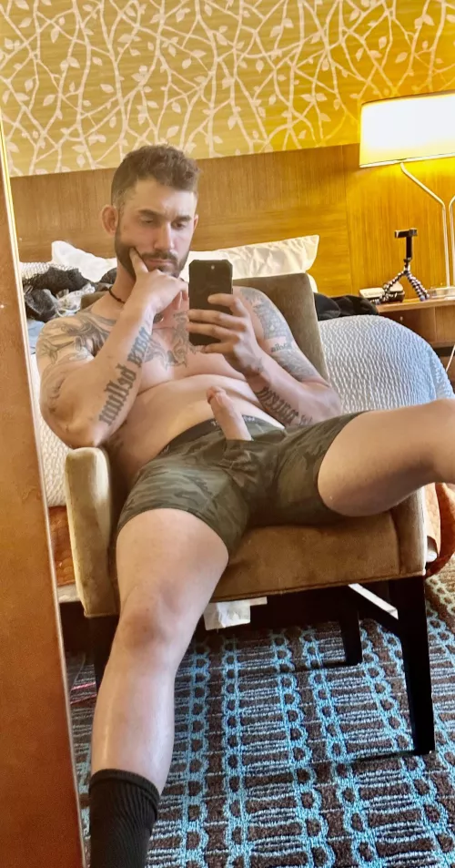 [32] My cock is always at attention.