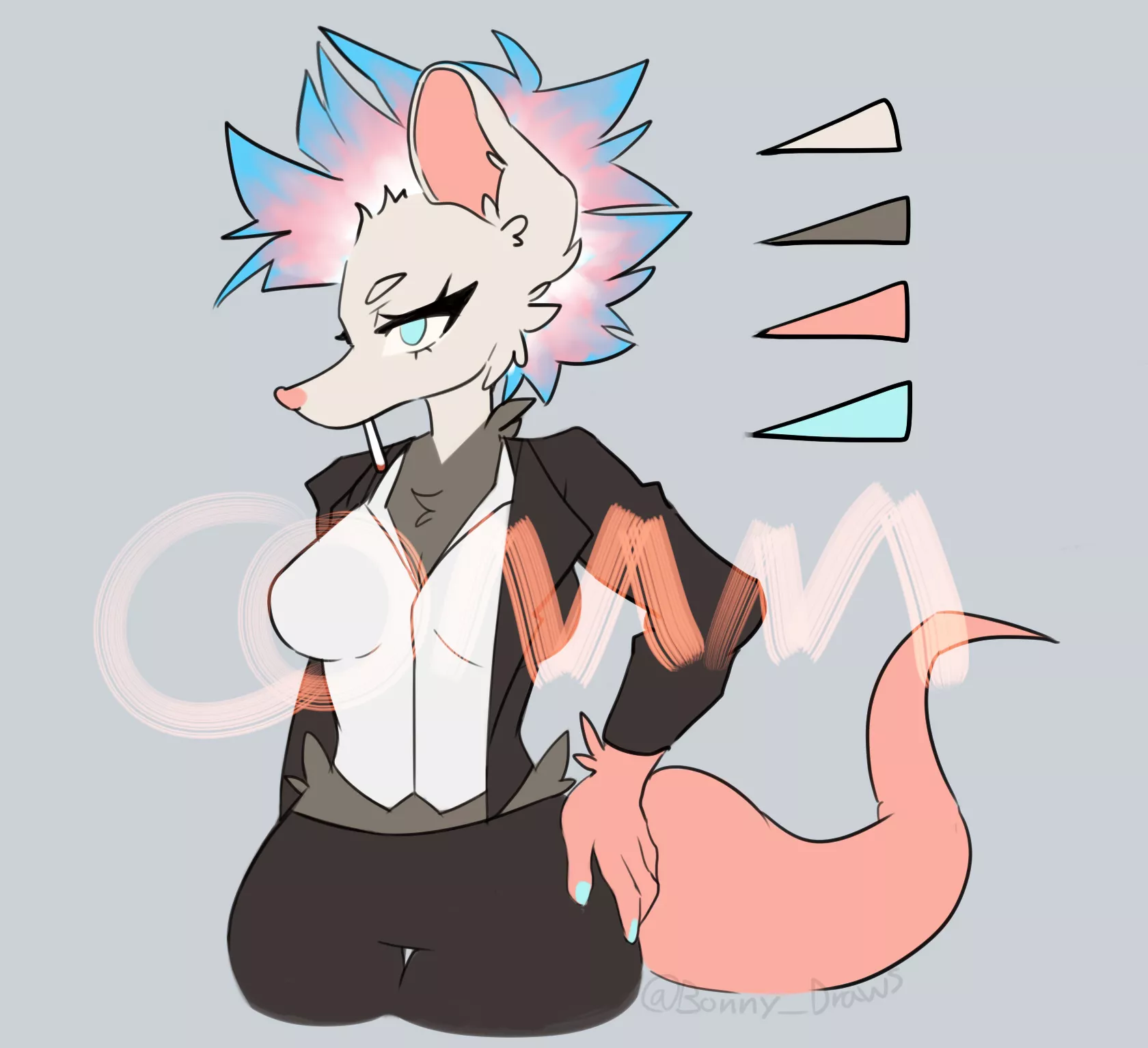 (Art by me) Another commission completed <3 Opossum Girly