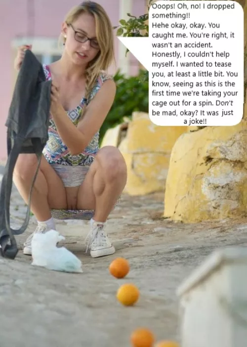 Chastity Fantasy: Caption 298. It may very well have been an accicent.