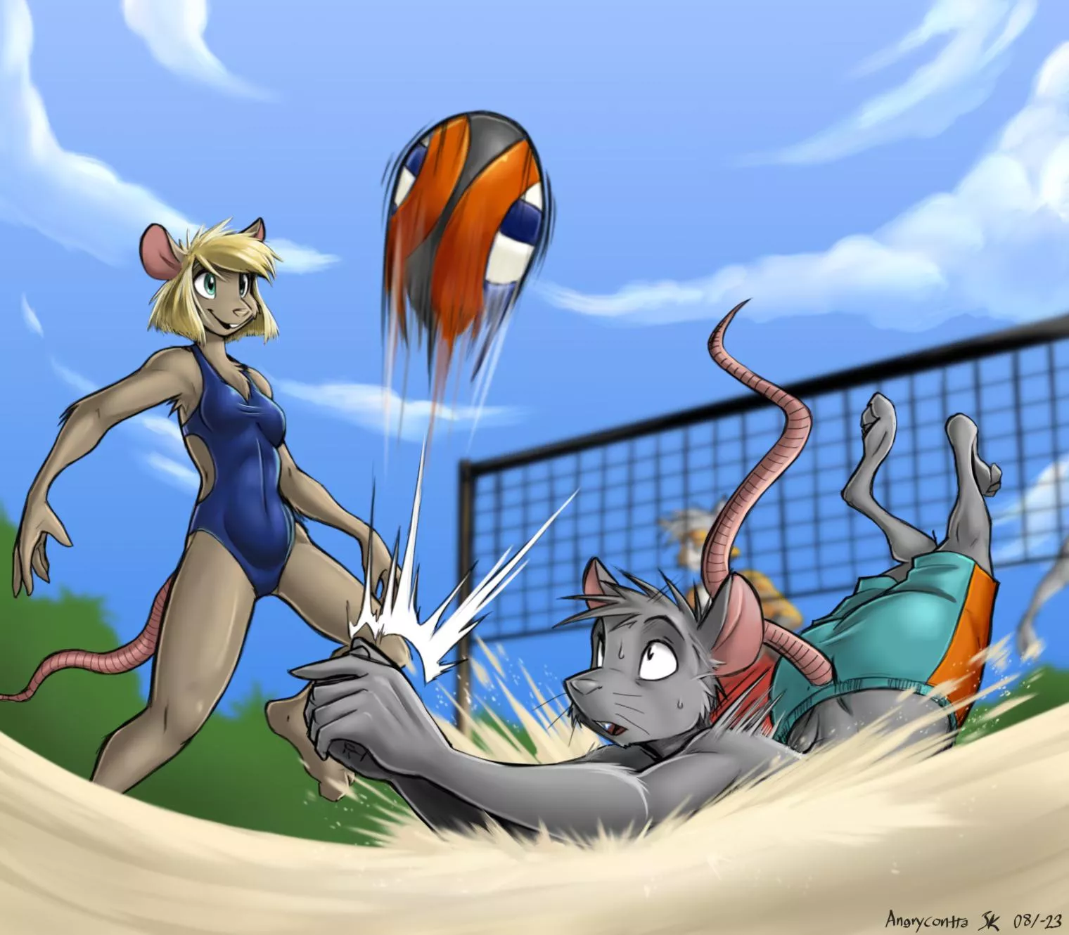 Rat Beach volleyball (art by me)