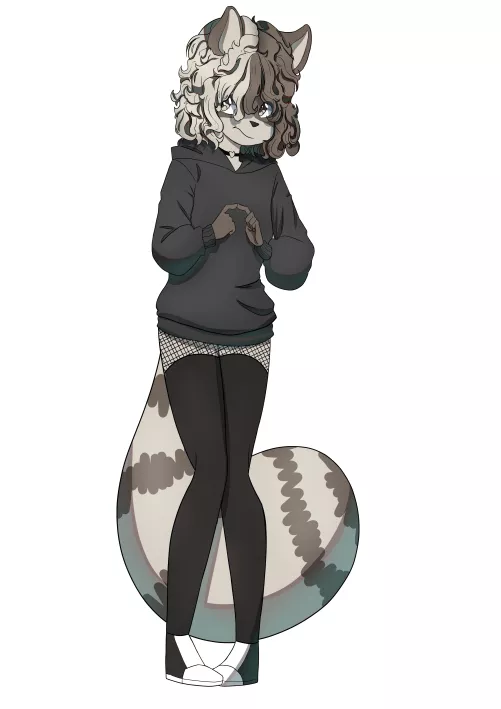 Shy raccoon girl (art by me)