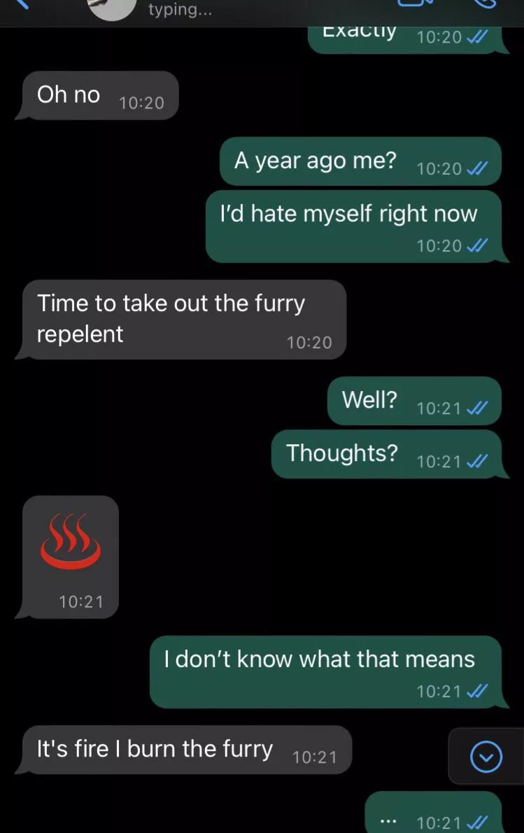 Told my friend I’m a furry, went about as well as i expected