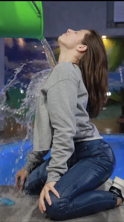 Wet jeans